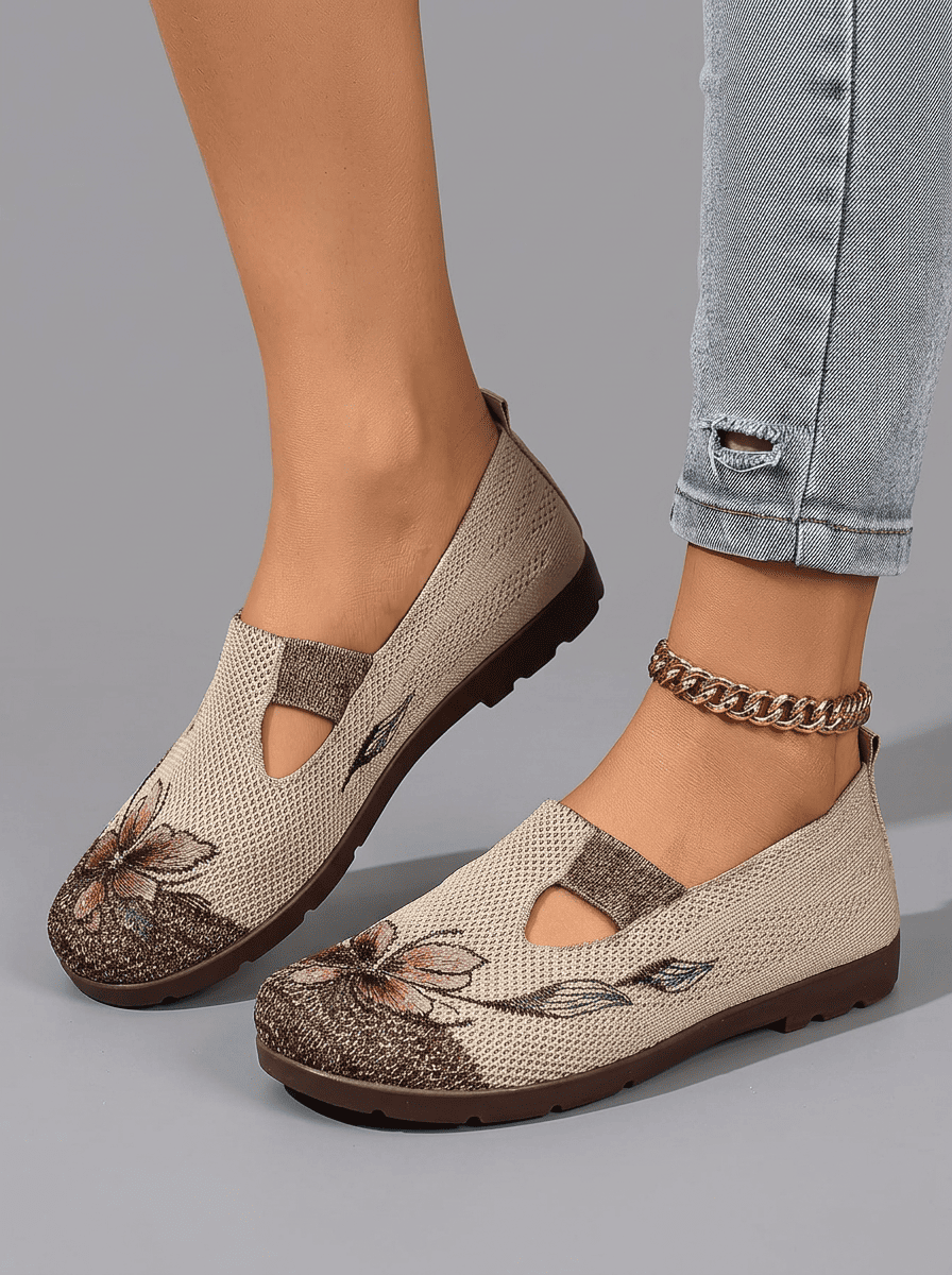 Flora | Damen-Slipper mit Blumenstickerei